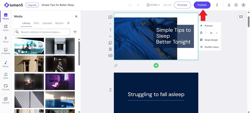 export your video to your device