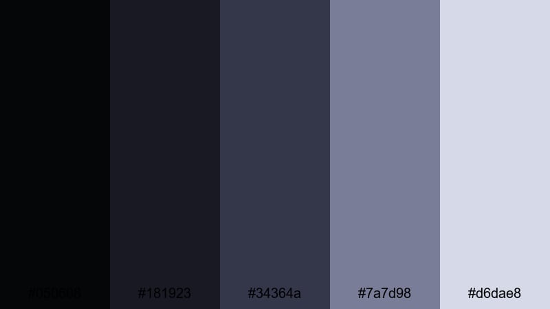 lunar noir frames moonlight color palette with hex codes