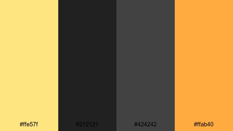 luxe lemon noir lemon color palette with hex codes