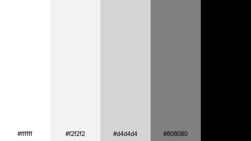 luxury brand minimal white black color palette with hex codes