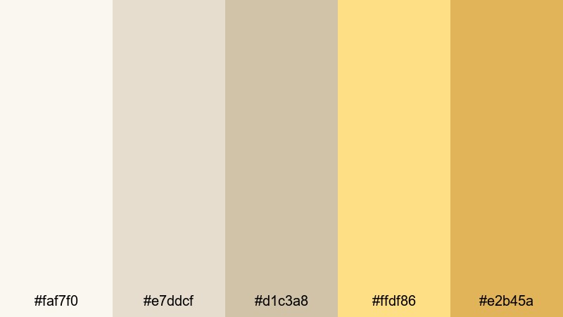 luxury label gleam white yellow color palette with hex codes