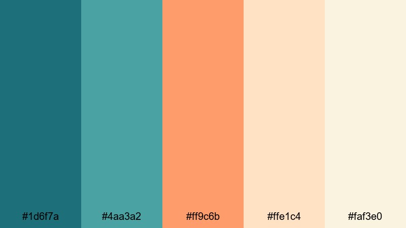 luxury spa sunrise teal orange color palette with hex codes