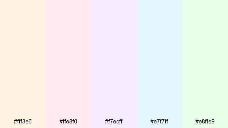 macaron storyboard light color palette with hex codes