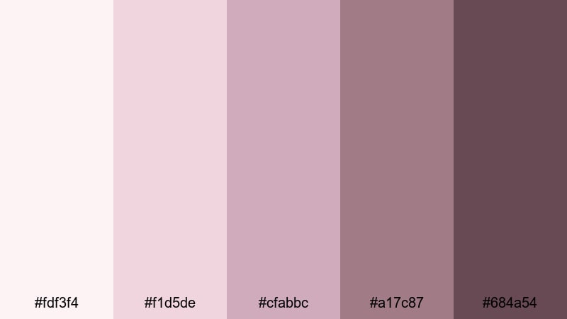 macaron storyboard mauve taupe color palette with hex codes