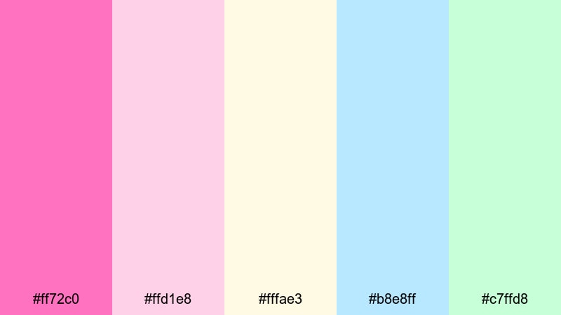 macaron studio set fuchsia pink color palette with hex codes