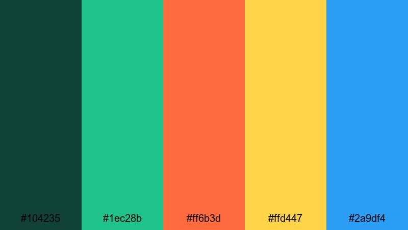 macaw canopy carnival rainforest color palette with hex codes