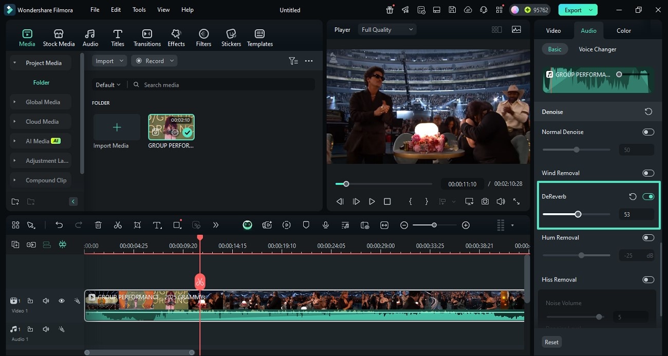 adjust dereverb to your preferences