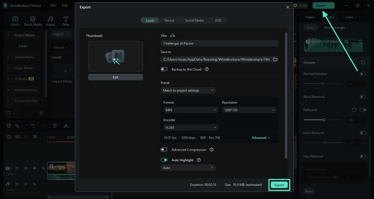 export video to your desktop