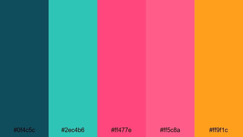 magenta surf hype teal magenta color palette with hex codes