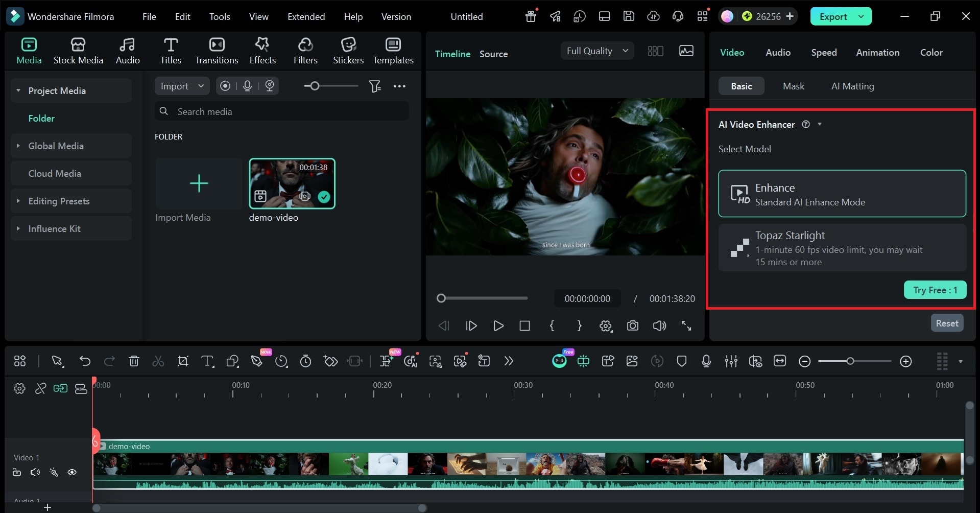 apply ai video enhancer