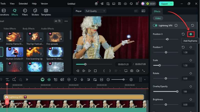apply keyframe for dynamic motion