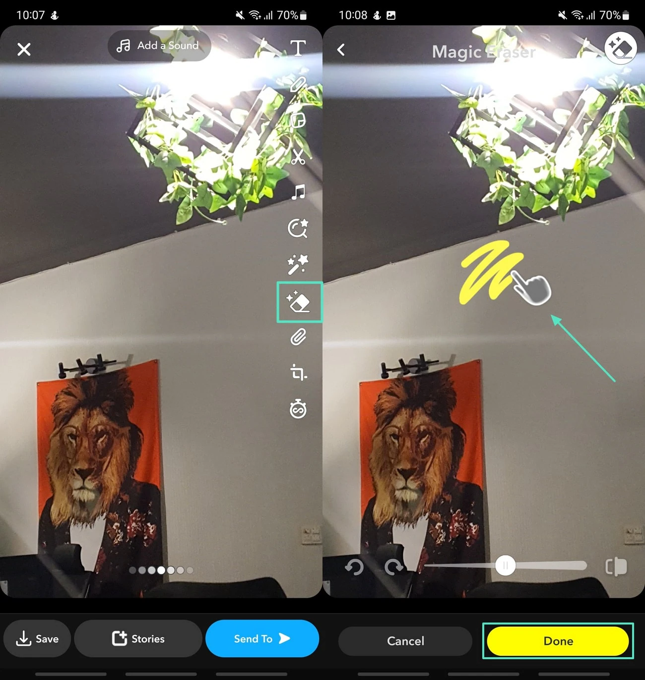 erase object with snapchat magic eraser