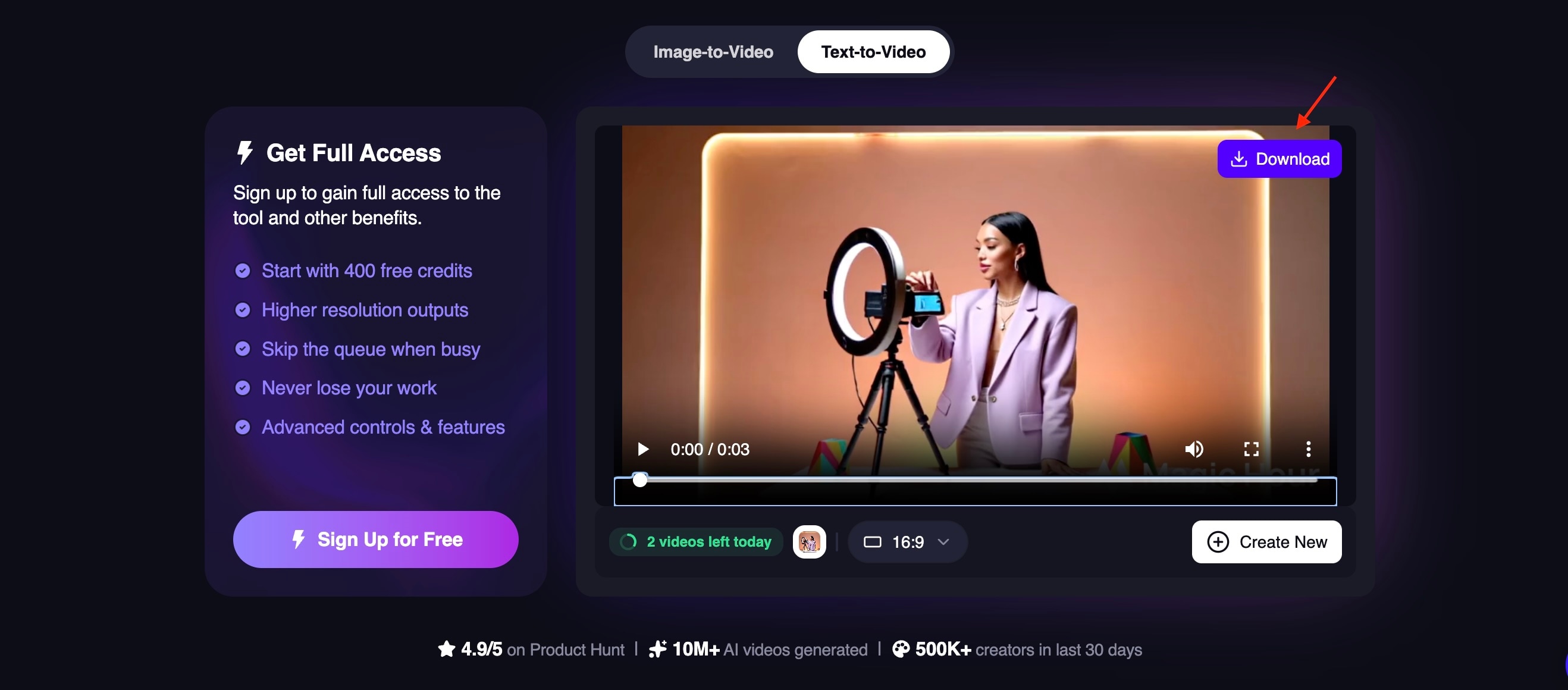 download the generated video