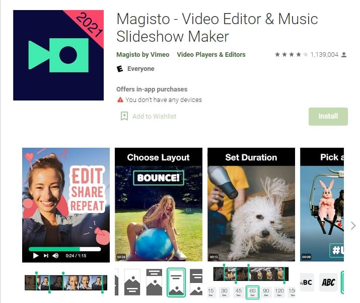 éditeur vidéo android magisto