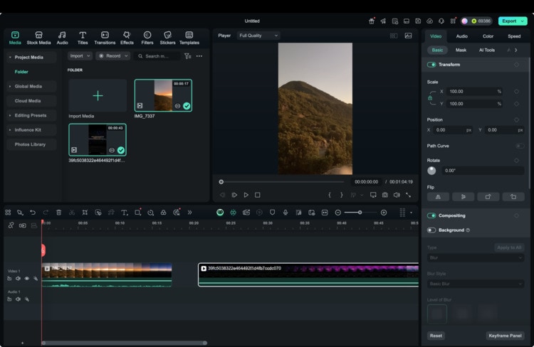 import video to filmora