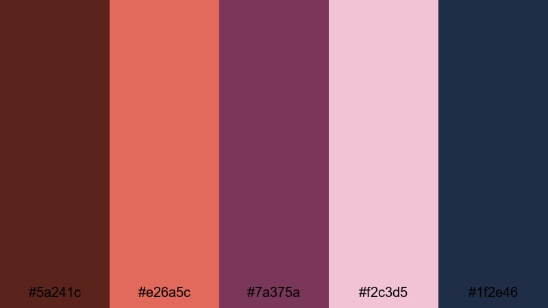 mahogany sunset frames mahogany color palette with hex codes