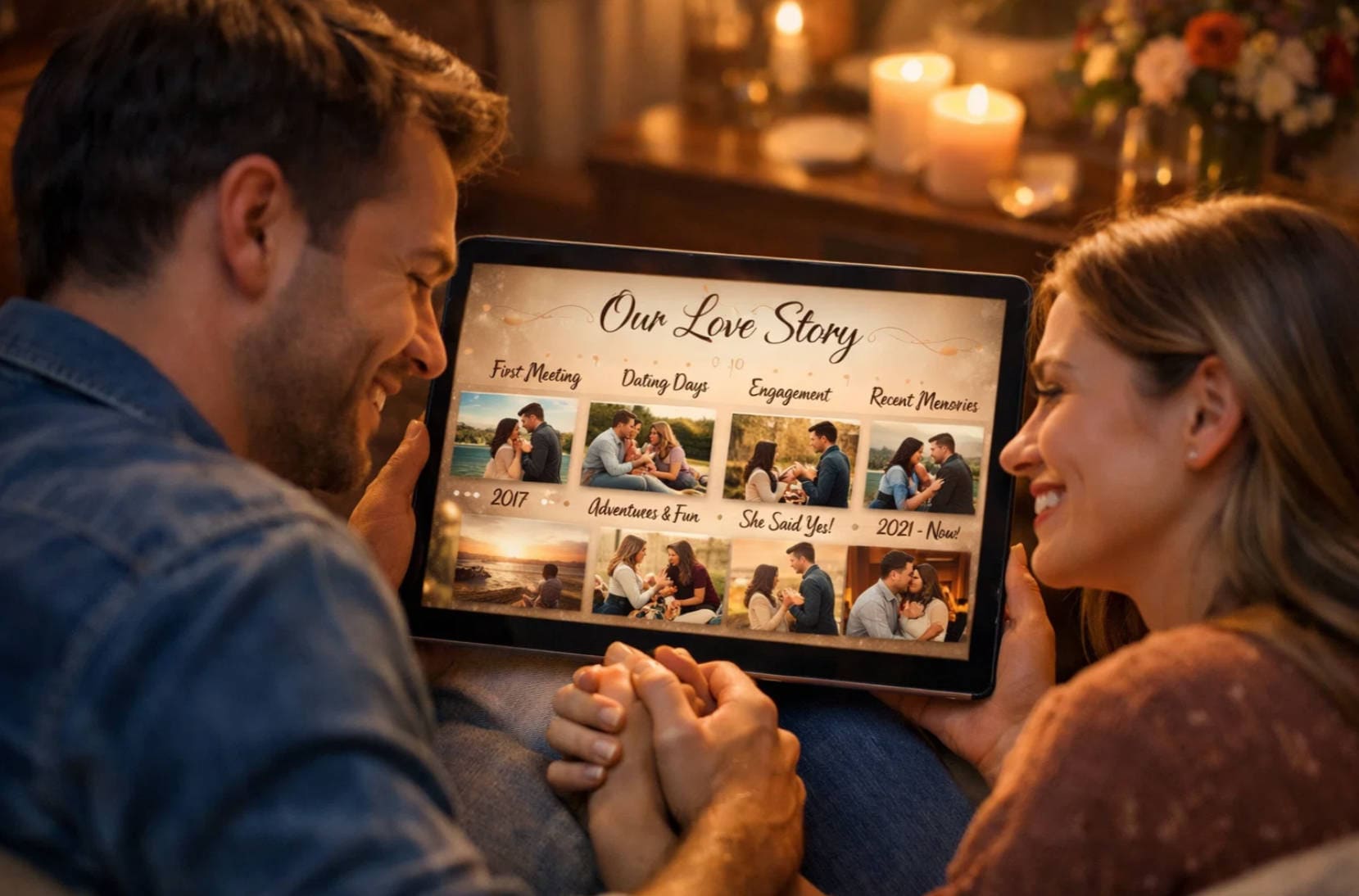 couple recording anniversary voiceover