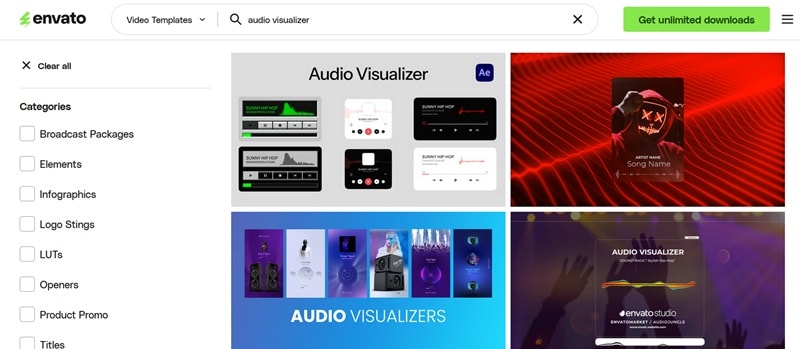 envato after effect audio visualizer template