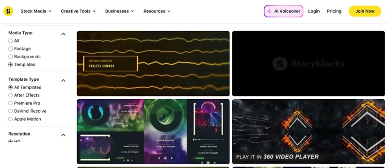 storyblock after effect audio visualizer template