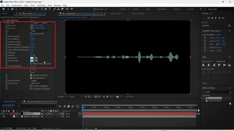 customize after effects audio visualizer