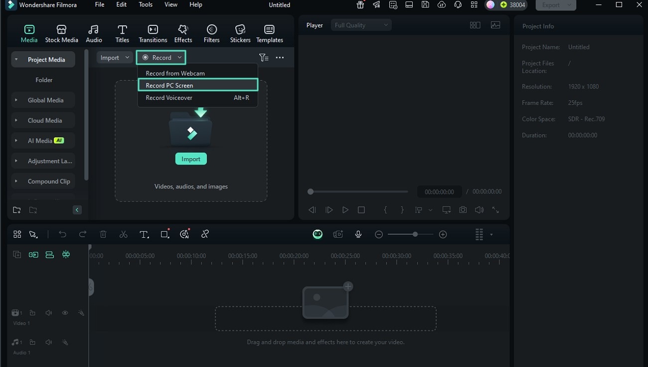 record pc screen with filmora
