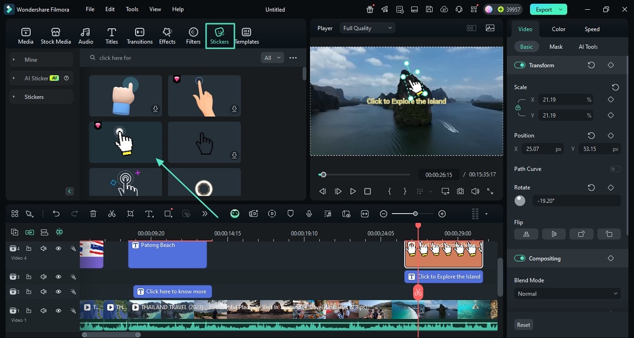 enhance visuals with stickers