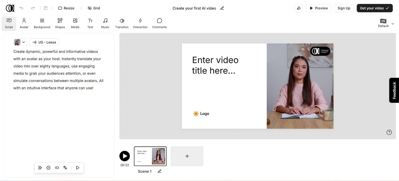 pick colossyan create interactive video