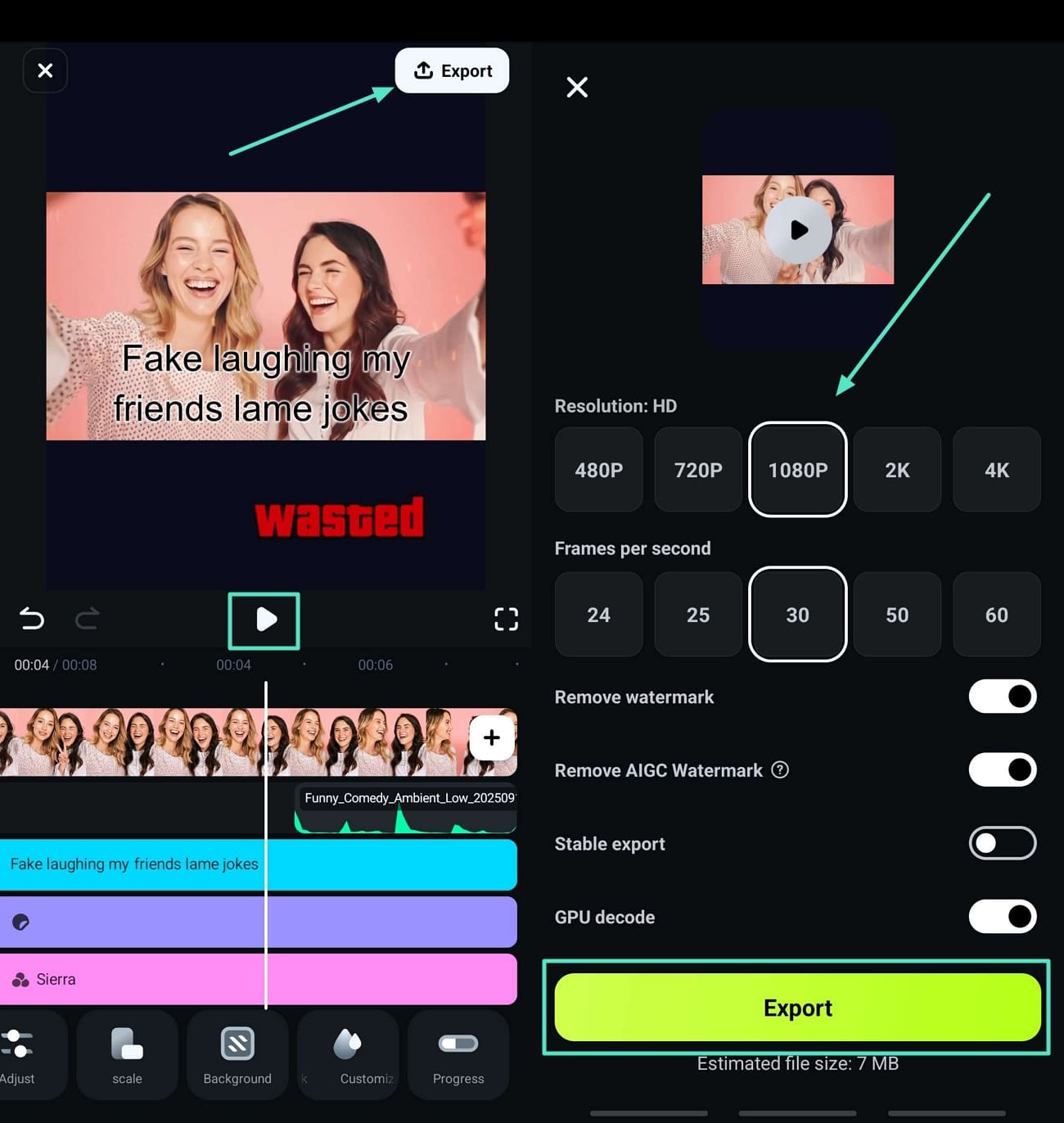 make meme from videos export