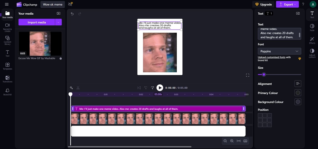 clipchamp meme generator