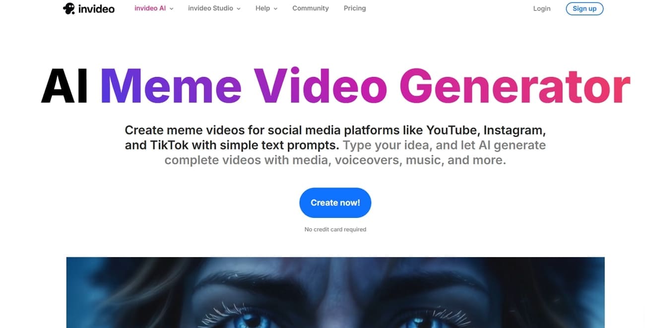 create meme with invideo