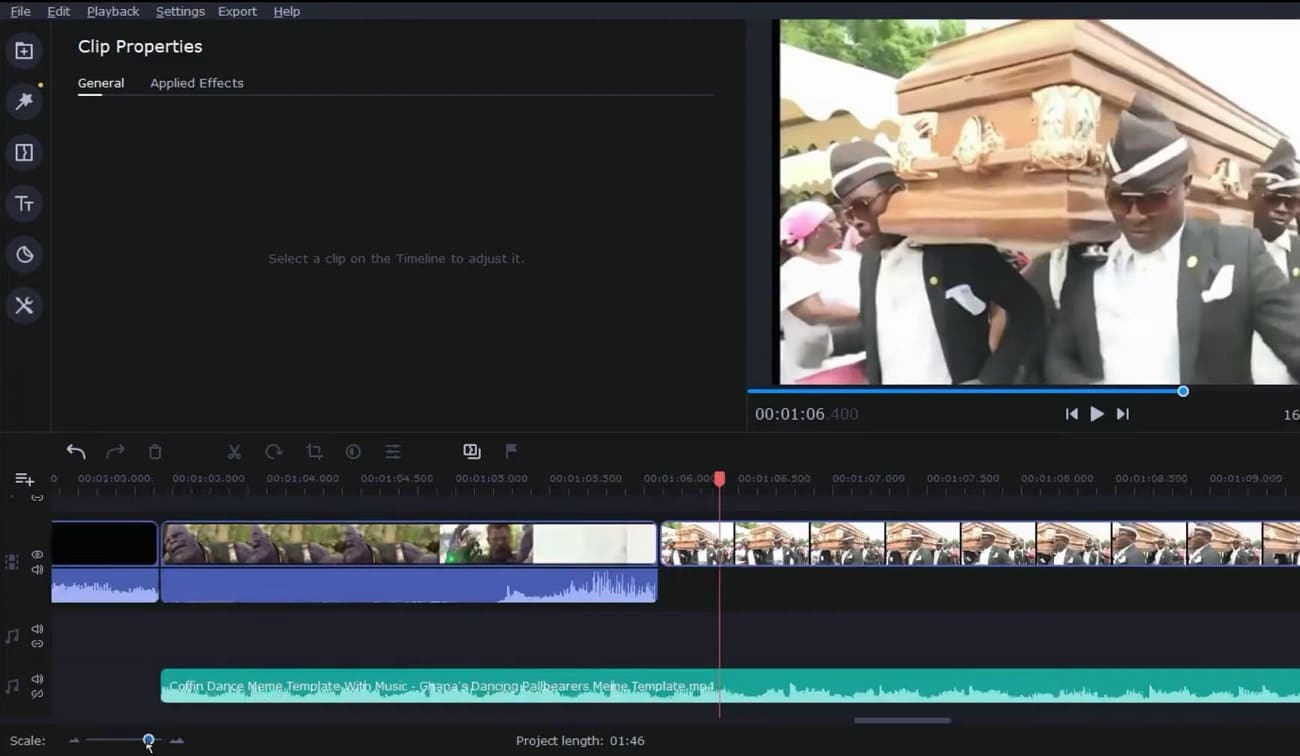 movavi video editor make memes