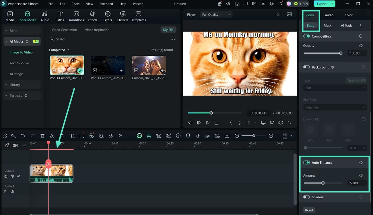 auto enhance ai video
