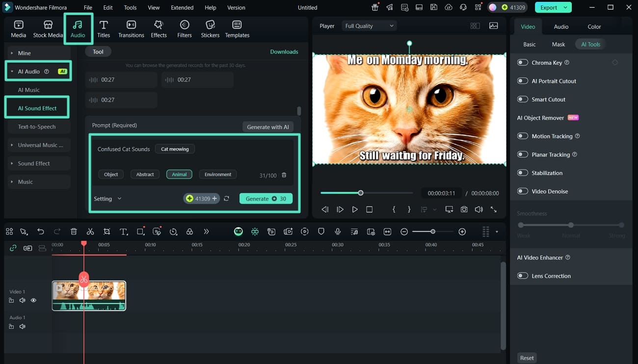 generate ai sound effects meme video