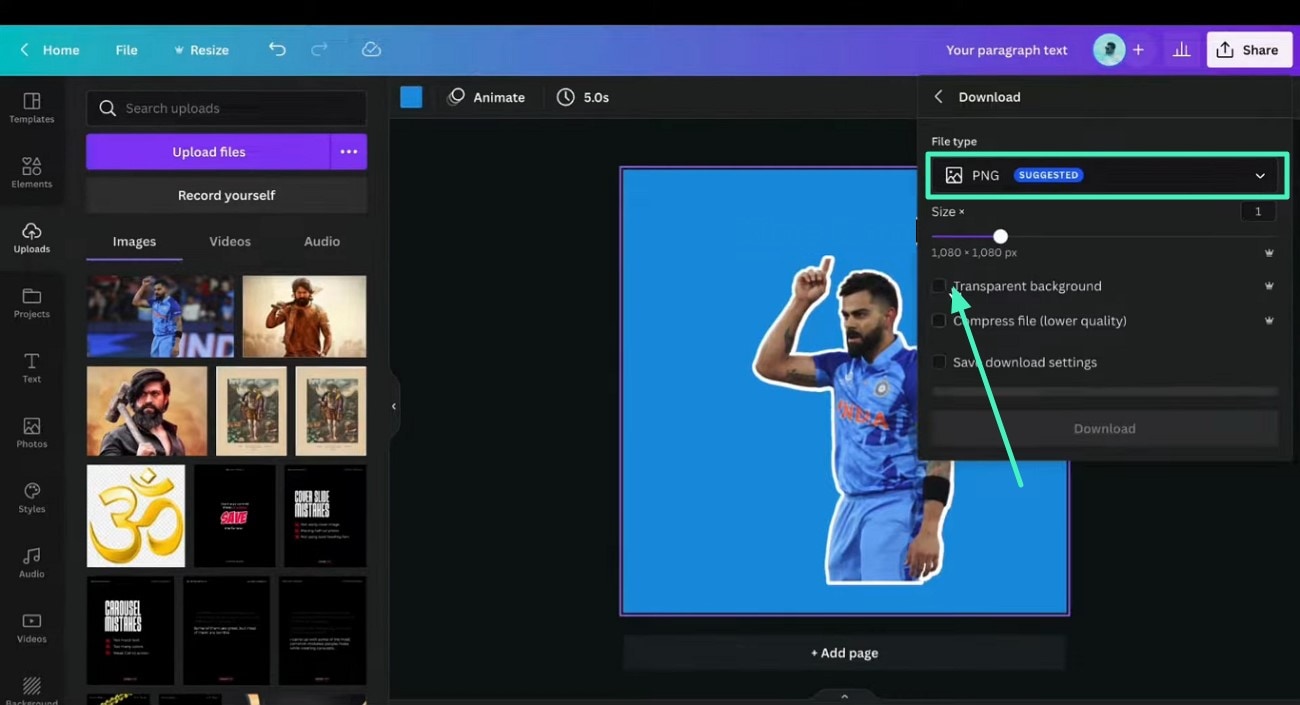 export sticker in png format