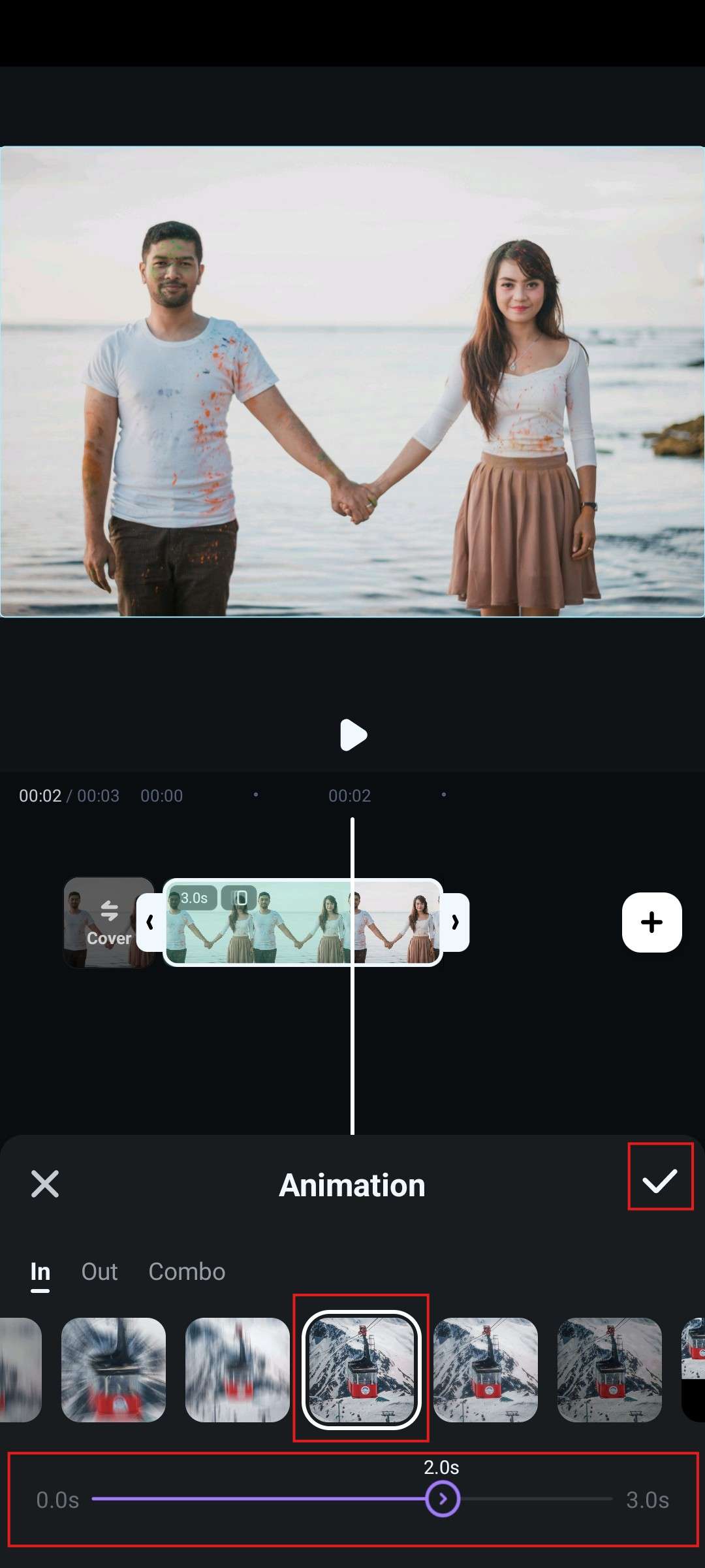 filmora mobile use animation feature