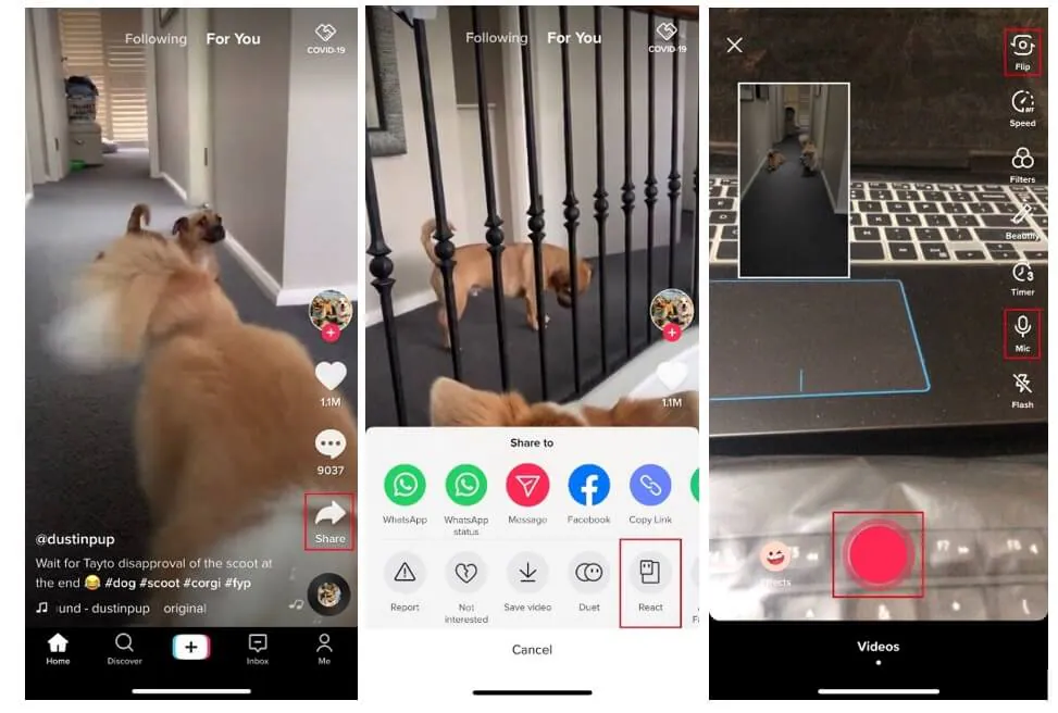  Membuat video reaksi di tiktok