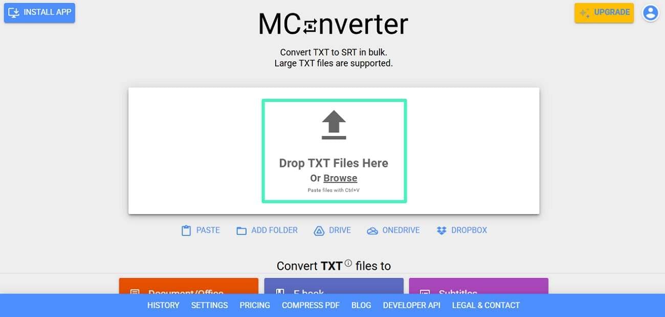 press browse to upload files