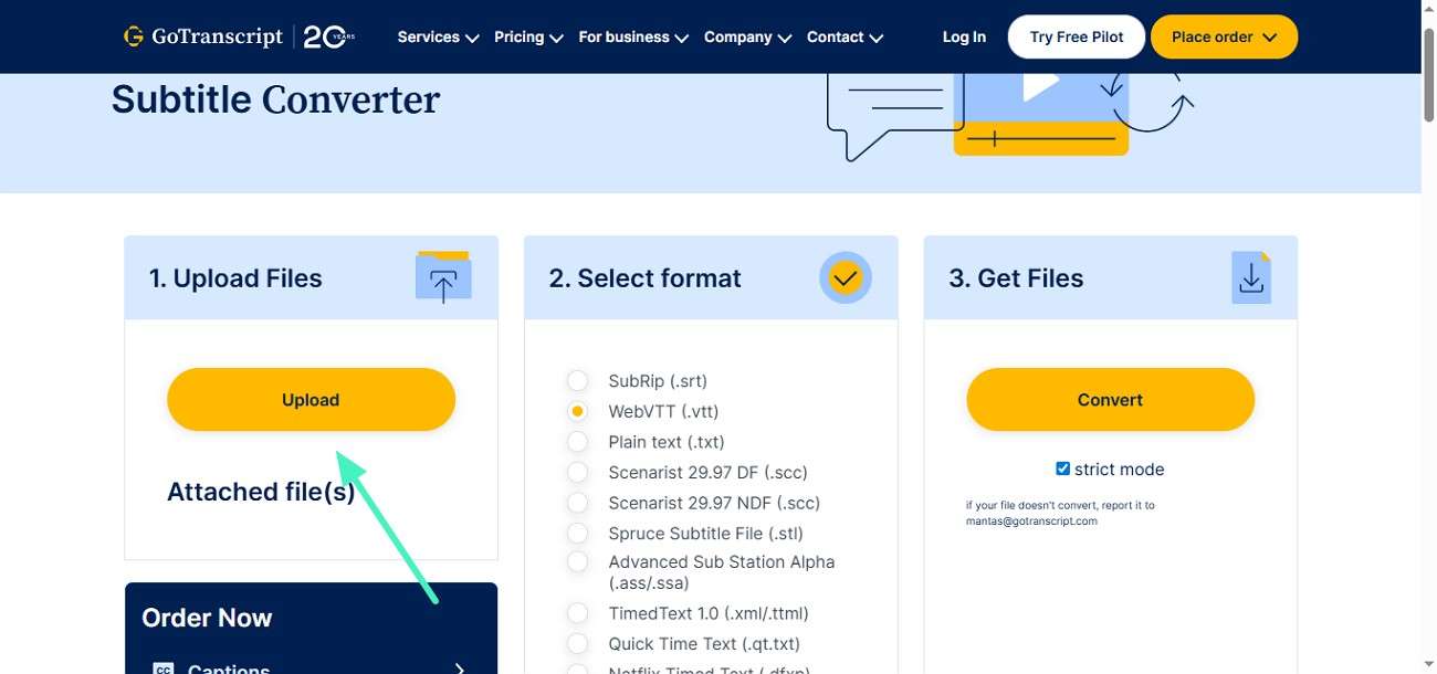 click upload to add file