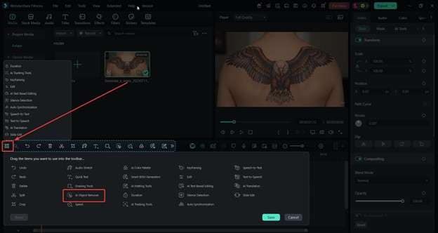 back tattoo filmora ai remover