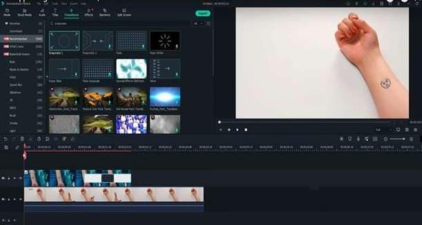 filmora transition editing