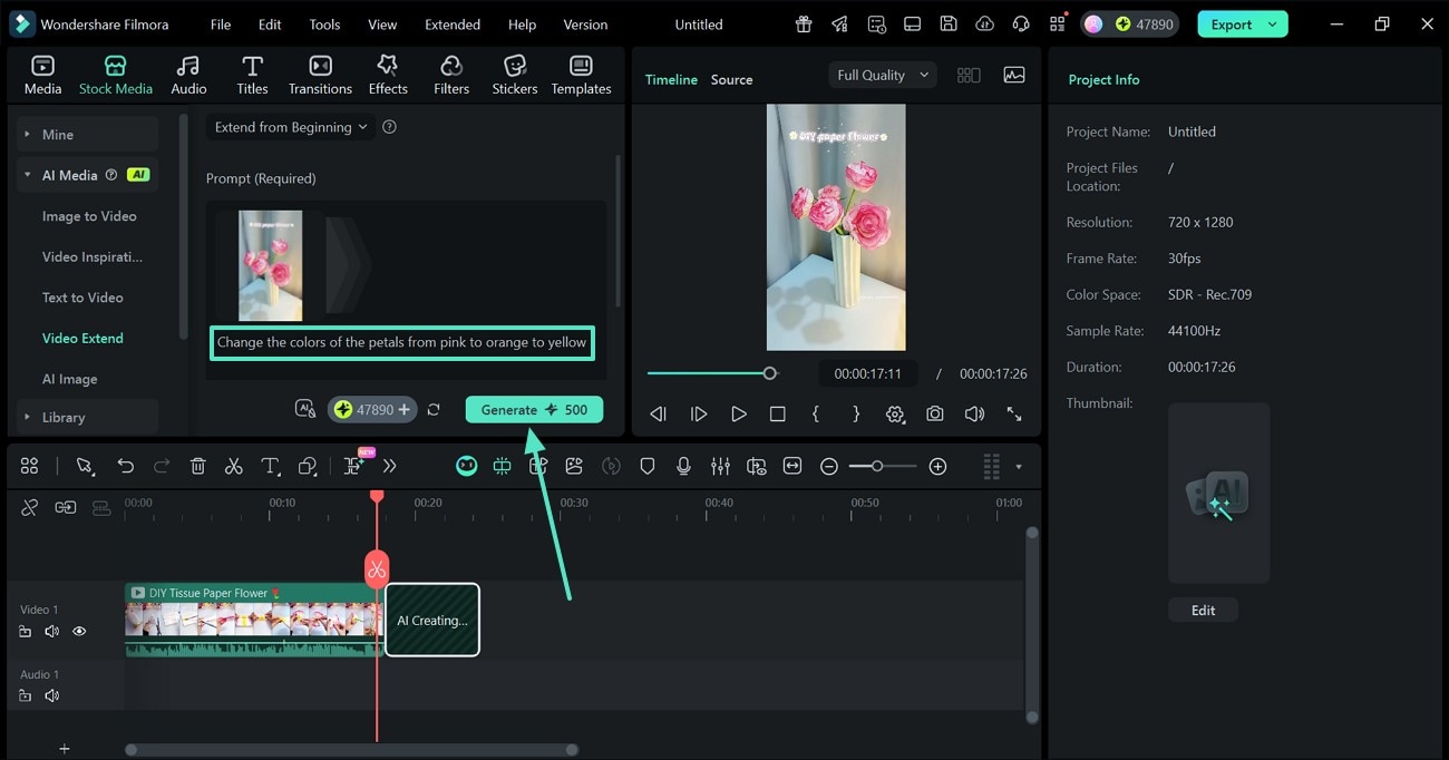 enter prompt to generate clip