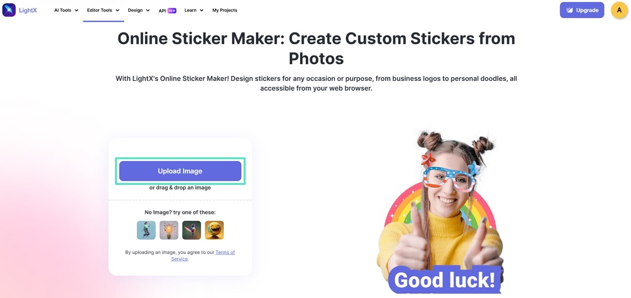 upload image lightx online tool