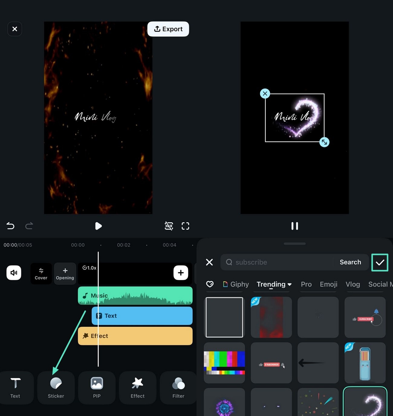insert stickers enhance video visual