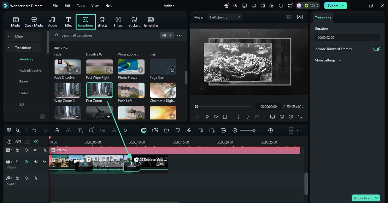 integrate smooth transitions to video