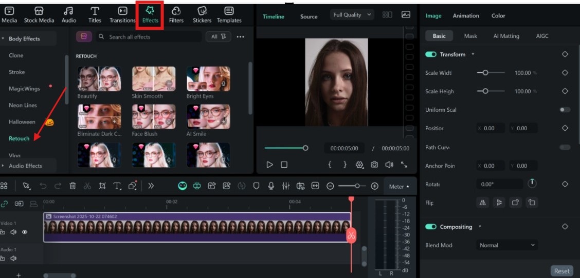 import beautify effect