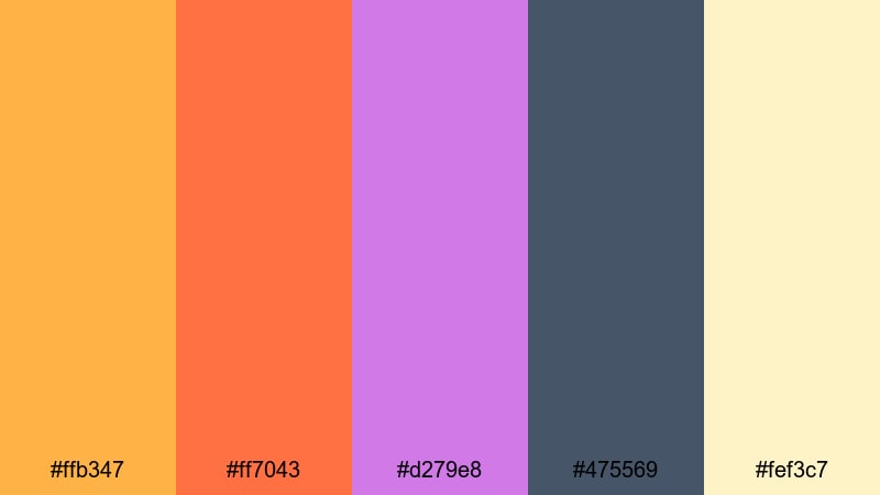 mango horizon glow tropical color palette with hex codes