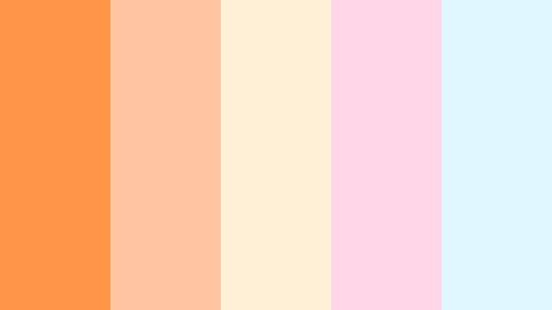 mango sorbet pastel neon tangerine color palette with hex codes