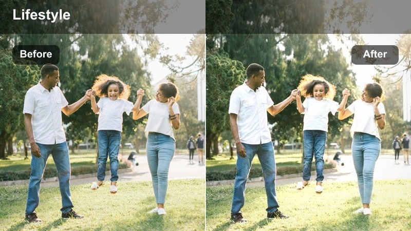 Tidy kitchen island with neatly arranged meal prep items in bright daylight