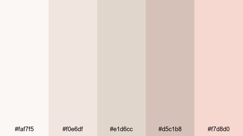 marble desk flatlay light color palette with hex codes