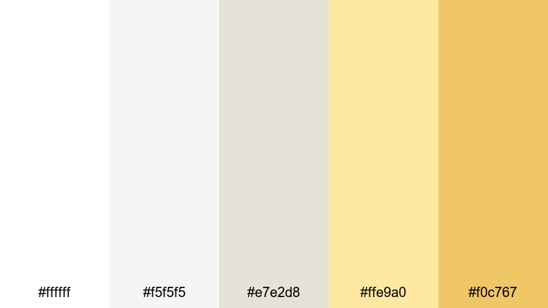 marble loft accent white yellow color palette with hex codes